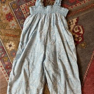 Pink Chicken Blue and White Smocked Dress